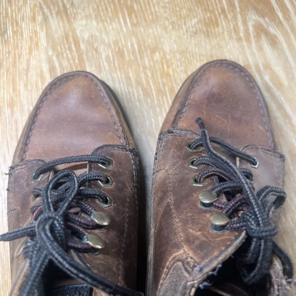Vintage Eastland Boots Womens 7 M Brown Leather Moc‎ Toe Hiking Chukka
